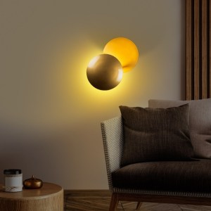 meg-GP052-0177,1-3 ΑΠΛΙΚΑ ΤΟΙΧΟΥ LED MIMOZA MEGAPAP ΜΕΤΑΛΛΙΚΗ ΧΡΩΜΑ ΧΡΥΣΟ 25X16X25ΕΚ.
