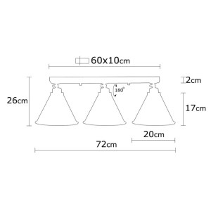 meg-GP052-0178,1-3 ΦΩΤΙΣΤΙΚΟ ΟΡΟΦΗΣ ARDEN MEGAPAP E27 ΜΕΤΑΛΛΙΚΟ ΤΡΙΦΩΤΟ ΧΡΩΜΑ ΧΡΥΣΟ VINTAGE 72X20X26ΕΚ.