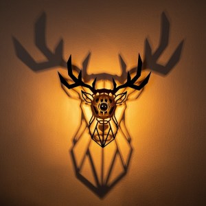 meg-GP052-0180,1-1 ΑΠΛΙΚΑ ΤΟΙΧΟΥ DEER MEGAPAP E27 ΜΕΤΑΛΛΙΚΗ ΧΡΩΜΑ ΜΑΥΡΟ 55X12X55ΕΚ.