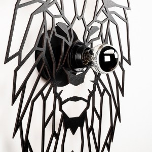 meg-GP052-0181,1-3 ΑΠΛΙΚΑ ΤΟΙΧΟΥ LION MEGAPAP E27 ΜΕΤΑΛΛΙΚΗ ΧΡΩΜΑ ΜΑΥΡΟ 39X12X49ΕΚ.