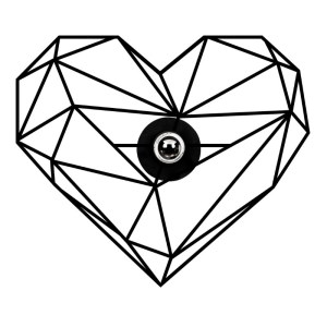 meg-GP052-0183,1-0 ΑΠΛΙΚΑ ΤΟΙΧΟΥ HEART MEGAPAP E27 ΜΕΤΑΛΛΙΚΗ ΧΡΩΜΑ ΜΑΥΡΟ 47X12X40ΕΚ.