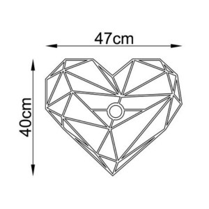 meg-GP052-0183,1-4 ΑΠΛΙΚΑ ΤΟΙΧΟΥ HEART MEGAPAP E27 ΜΕΤΑΛΛΙΚΗ ΧΡΩΜΑ ΜΑΥΡΟ 47X12X40ΕΚ.