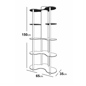 meg-GP052-0198,1-3 ΦΩΤΙΣΤΙΚΟ ΔΑΠΕΔΟΥ NOVA II MEGAPAP MDF - PVC ΥΦΑΣΜΑ ΧΡΩΜΑ ΚΑΡΥΔΙ - ΜΑΥΡΟ 65X35X150ΕΚ.