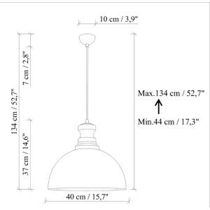 meg-GP052-0201,1-4 ΦΩΤΙΣΤΙΚΟ ΟΡΟΦΗΣ VINCI III MEGAPAP E27 ΜΕΤΑΛΛΙΚΟ ΜΟΝΟΦΩΤΟ ΧΡΩΜΑ ΧΑΛΚΙΝΟ VINTAGE Ø40X134ΕΚ.