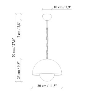 meg-GP052-0203,3-5 ΦΩΤΙΣΤΙΚΟ ΟΡΟΦΗΣ NEPTUN MEGAPAP E27 ΜΕΤΑΛΛΙΚΟ ΜΟΝΟΦΩΤΟ ΧΡΩΜΑ ΓΑΛΑΖΙΟ Ø30X70ΕΚ.