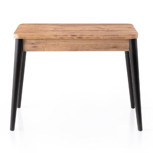meg-GP052-0209,2-5 ΤΡΑΠΕΖΙ DOLUNAY MEGAPAP ΕΠΕΚΤΕΙΝΟΜΕΝΟ ΧΡΩΜΑ ATLANTIC PINE - ΜΑΥΡΟ 100X60(120X100)X79,5ΕΚ.