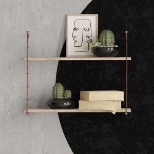 meg-GP052-0210,1-1 ΡΑΦΙΕΡΑ ΤΟΙΧΟΥ ARMONI MEGAPAP ΧΡΩΜΑ SACRAMENTO OAK - ΚΑΦΕ ΜΕΤΑΛΛΟ 72X20X58ΕΚ.