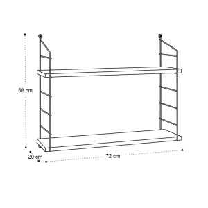 meg-GP052-0210,1-3 ΡΑΦΙΕΡΑ ΤΟΙΧΟΥ ARMONI MEGAPAP ΧΡΩΜΑ SACRAMENTO OAK - ΚΑΦΕ ΜΕΤΑΛΛΟ 72X20X58ΕΚ.