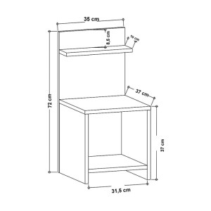 meg-GP052-0212,1-4 ΚΟΜΟΔΙΝΟ ULMAN MEGAPAP ΧΡΩΜΑ SAPPHIRE OAK 35X37X72ΕΚ.