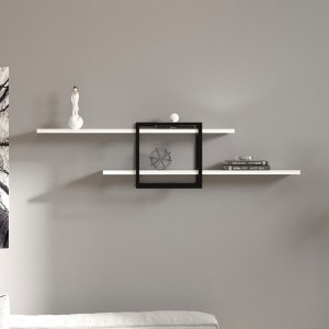 meg-GP052-0213,2-1 ΡΑΦΙΕΡΑ ΤΟΙΧΟΥ MONE MEGAPAP ΧΡΩΜΑ ΛΕΥΚΟ - ΜΑΥΡΟ 120X18X30ΕΚ.