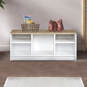 meg-GP052-0216,1-1 ΠΑΠΟΥΤΣΟΘΗΚΗ LONDON MEGAPAP ΧΡΩΜΑ ΛΕΥΚΟ - SAPPHIRE OAK 100X35X40ΕΚ.