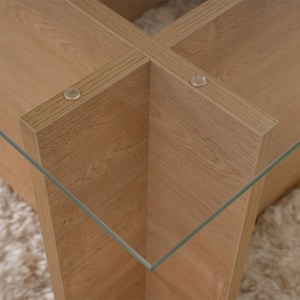 meg-GP052-0221,1-3 ΤΡΑΠΕΖΑΚΙ ΣΑΛΟΝΙΟΥ VETRINO MEGAPAP ΓΥΑΛΙΝΟ ΧΡΩΜΑ HONEY OAK 105X65X40ΕΚ.