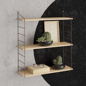 meg-GP052-0223,1-0 ΡΑΦΙΕΡΑ ΤΟΙΧΟΥ ARMONI MEGAPAP ΧΡΩΜΑ SAPPHIRE OAK - ΚΑΦΕ ΜΕΤΑΛΛΟ 72X20X85ΕΚ.