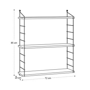 meg-GP052-0223,1-3 ΡΑΦΙΕΡΑ ΤΟΙΧΟΥ ARMONI MEGAPAP ΧΡΩΜΑ SAPPHIRE OAK - ΚΑΦΕ ΜΕΤΑΛΛΟ 72X20X85ΕΚ.