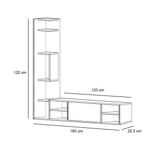 meg-GP052-0225,1-3 ΕΠΙΠΛΟ ΤΗΛΕΟΡΑΣΗΣ PERA MEGAPAP ΧΡΩΜΑ ΛΕΥΚΟ 160X29,5X120ΕΚ.