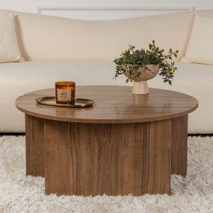 meg-GP052-0229,2-5 ΤΡΑΠΕΖΑΚΙ ΣΑΛΟΝΙΟΥ ΣΕΤ 2 ΤΜΧ MOIRA MEGAPAP ΧΡΩΜΑ ΚΑΡΥΔΙ Ø90X41ΕΚ.
