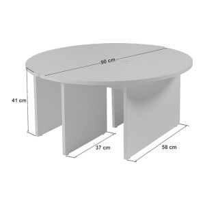 meg-GP052-0229,3-7 ΤΡΑΠΕΖΑΚΙ ΣΑΛΟΝΙΟΥ ΣΕΤ 2 ΤΜΧ MOIRA MEGAPAP ΧΡΩΜΑ ΓΚΡΙ ΣΚΥΡΟΔΕΜΑΤΟΣ Ø90X41ΕΚ.