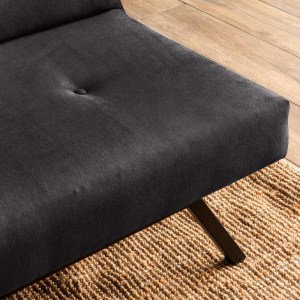 meg-GP052-0233,1-3 ΚΑΝΑΠΕΣ - ΚΡΕΒΑΤΙ ZOLA MEGAPAP ΤΡΙΘΕΣΙΟΣ ΥΦΑΣΜΑΤΙΝΟΣ ΧΡΩΜΑ ΜΑΥΡΟ 180X64X78ΕΚ.