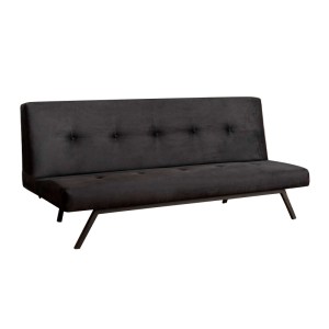 meg-GP052-0233,1-5 ΚΑΝΑΠΕΣ - ΚΡΕΒΑΤΙ ZOLA MEGAPAP ΤΡΙΘΕΣΙΟΣ ΥΦΑΣΜΑΤΙΝΟΣ ΧΡΩΜΑ ΜΑΥΡΟ 180X64X78ΕΚ.
