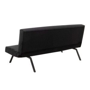 meg-GP052-0233,1-7 ΚΑΝΑΠΕΣ - ΚΡΕΒΑΤΙ ZOLA MEGAPAP ΤΡΙΘΕΣΙΟΣ ΥΦΑΣΜΑΤΙΝΟΣ ΧΡΩΜΑ ΜΑΥΡΟ 180X64X78ΕΚ.