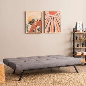meg-GP052-0233,3-1 ΚΑΝΑΠΕΣ - ΚΡΕΒΑΤΙ ZOLA MEGAPAP ΤΡΙΘΕΣΙΟΣ ΥΦΑΣΜΑΤΙΝΟΣ ΧΡΩΜΑ ΓΚΡΙ 180X64X78ΕΚ.
