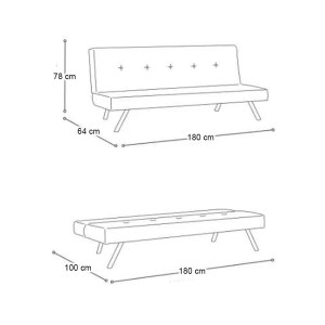 meg-GP052-0233,3-8 ΚΑΝΑΠΕΣ - ΚΡΕΒΑΤΙ ZOLA MEGAPAP ΤΡΙΘΕΣΙΟΣ ΥΦΑΣΜΑΤΙΝΟΣ ΧΡΩΜΑ ΓΚΡΙ 180X64X78ΕΚ.