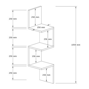 meg-GP052-0236,1-4 ΡΑΦΙΕΡΑ ΤΟΙΧΟΥ ZIKZAK MEGAPAP ΧΡΩΜΑ ΑΝΘΡΑΚΙ 25X25X105,4ΕΚ.
