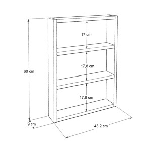 meg-GP052-0237,2-3 ΡΑΦΙΕΡΑ ΤΟΙΧΟΥ PRENA MEGAPAP ΧΡΩΜΑ ΚΑΡΥΔΙ 43,2X9X60ΕΚ.