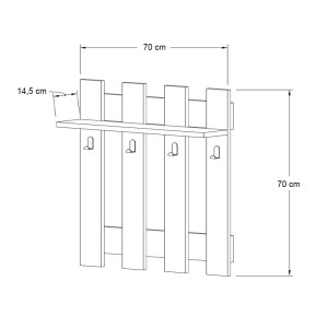 meg-GP052-0238,3-2 ΚΡΕΜΑΣΤΡΑ ΤΟΙΧΟΥ CARINA MEGAPAP ΧΡΩΜΑ ΛΕΥΚΟ 70X18X70ΕΚ.