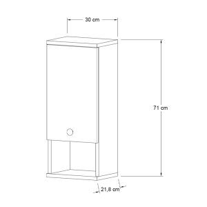 meg-GP052-0239,1-2 ΝΤΟΥΛΑΠΙ ΜΠΑΝΙΟΥ ΕΠΙΤΟΙΧΙΟ MIS MEGAPAP ΧΡΩΜΑ SAPPHIRE OAK 30X21,8X71ΕΚ.