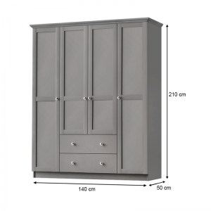 meg-GP055-0005,2-4 ΝΤΟΥΛΑΠΑ ΡΟΥΧΩΝ EMILY MEGAPAP ΤΕΤΡΑΦΥΛΛΗ ΧΡΩΜΑ ΑΝΘΡΑΚΙ 140X50X210ΕΚ.