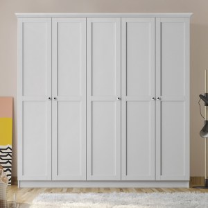 meg-GP055-0006,1-2 ΝΤΟΥΛΑΠΑ ΡΟΥΧΩΝ EMILY MEGAPAP ΠΕΝΤΑΦΥΛΛΗ ΧΡΩΜΑ ΛΕΥΚΟ 175X50X210ΕΚ.