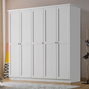 meg-GP055-0006,1-3 ΝΤΟΥΛΑΠΑ ΡΟΥΧΩΝ EMILY MEGAPAP ΠΕΝΤΑΦΥΛΛΗ ΧΡΩΜΑ ΛΕΥΚΟ 175X50X210ΕΚ.