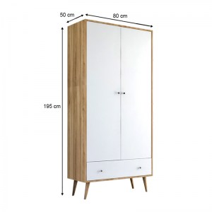 meg-GP055-0011,1-4 ΝΤΟΥΛΑΠΑ ΡΟΥΧΩΝ SAMET MEGAPAP ΔΙΦΥΛΛΗ ΧΡΩΜΑ ΛΕΥΚΟ - SAPPHIRE OAK 80X50X195ΕΚ.