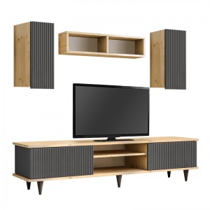 meg-GP055-0020,1-3 ΣΥΝΘΕΣΗ ΤΗΛΕΟΡΑΣΗΣ TOKYO MEGAPAP ΧΡΩΜΑ SAPPHIRE OAK - ΑΝΘΡΑΚΙ 170X37X45ΕΚ.
