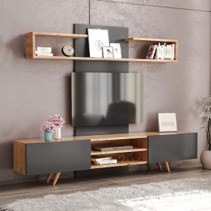 meg-GP055-0021,1-2 ΣΥΝΘΕΣΗ ΤΗΛΕΟΡΑΣΗΣ GIACOMO MEGAPAP ΧΡΩΜΑ SAPPHIRE OAK - ΑΝΘΡΑΚΙ 180X40X45ΕΚ.