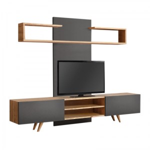 meg-GP055-0021,1-3 ΣΥΝΘΕΣΗ ΤΗΛΕΟΡΑΣΗΣ GIACOMO MEGAPAP ΧΡΩΜΑ SAPPHIRE OAK - ΑΝΘΡΑΚΙ 180X40X45ΕΚ.