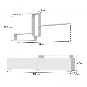 meg-GP055-0024,1-4 ΣΥΝΘΕΣΗ ΤΗΛΕΟΡΑΣΗΣ ODESSA MEGAPAP ΧΡΩΜΑ ΛΕΥΚΟ 180X37X47ΕΚ.