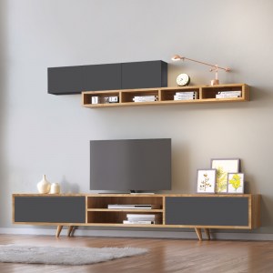 meg-GP055-0025,1-1 ΣΥΝΘΕΣΗ ΤΗΛΕΟΡΑΣΗΣ SERINE MEGAPAP ΧΡΩΜΑ SAPPHIRE OAK - ΑΝΘΡΑΚΙ 170X37X45ΕΚ.