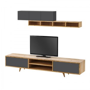 meg-GP055-0025,1-2 ΣΥΝΘΕΣΗ ΤΗΛΕΟΡΑΣΗΣ SERINE MEGAPAP ΧΡΩΜΑ SAPPHIRE OAK - ΑΝΘΡΑΚΙ 170X37X45ΕΚ.