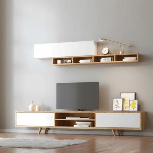 meg-GP055-0025,2-1 ΣΥΝΘΕΣΗ ΤΗΛΕΟΡΑΣΗΣ SERINE MEGAPAP ΧΡΩΜΑ ΛΕΥΚΟ - SAPPHIRE OAK 170X37X45ΕΚ.
