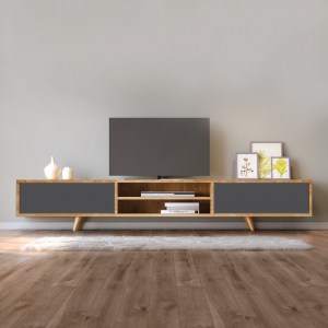 meg-GP055-0026,1-0 ΕΠΙΠΛΟ ΤΗΛΕΟΡΑΣΗΣ SERINE MEGAPAP ΧΡΩΜΑ SAPPHIRE OAK - ΑΝΘΡΑΚΙ 170X37X45ΕΚ.