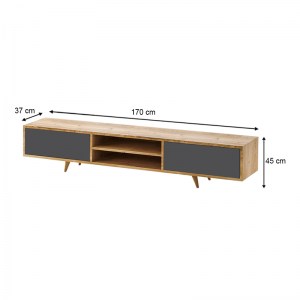 meg-GP055-0026,1-4 ΕΠΙΠΛΟ ΤΗΛΕΟΡΑΣΗΣ SERINE MEGAPAP ΧΡΩΜΑ SAPPHIRE OAK - ΑΝΘΡΑΚΙ 170X37X45ΕΚ.