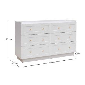 meg-GP055-0040,1-4 ΣΥΡΤΑΡΙΕΡΑ HENRY MEGAPAP ΧΡΩΜΑ ΛΕΥΚΟ 140X40X75ΕΚ.