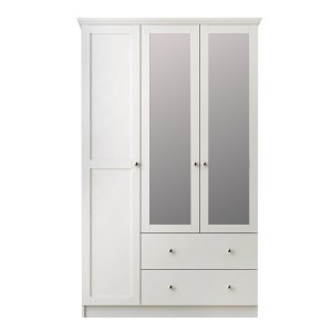meg-GP055-0041,1-2 ΝΤΟΥΛΑΠΑ ΡΟΥΧΩΝ EMILY MEGAPAP ΤΡΙΦΥΛΛΗ ΜΕ ΚΑΘΡΕΠΤΗ ΚΑΙ ΣΥΡΤΑΡΙΑ ΧΡΩΜΑ ΛΕΥΚΟ 105X50X210ΕΚ.