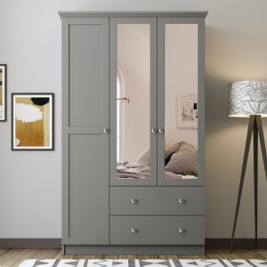 meg-GP055-0041,2-0 ΝΤΟΥΛΑΠΑ ΡΟΥΧΩΝ EMILY MEGAPAP ΤΡΙΦΥΛΛΗ ΜΕ ΚΑΘΡΕΠΤΗ ΚΑΙ ΣΥΡΤΑΡΙΑ ΧΡΩΜΑ ΑΝΘΡΑΚΙ 105X50X210ΕΚ.