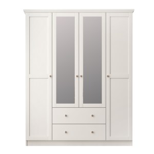 meg-GP055-0042,1-2 ΝΤΟΥΛΑΠΑ ΡΟΥΧΩΝ EMILY MEGAPAP ΤΕΤΡΑΦΥΛΛΗ ΜΕ ΚΑΘΡΕΠΤΗ ΚΑΙ ΣΥΡΤΑΡΙΑ ΧΡΩΜΑ ΛΕΥΚΟ 140X50X210ΕΚ.
