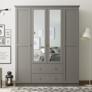 meg-GP055-0042,2-0 ΝΤΟΥΛΑΠΑ ΡΟΥΧΩΝ EMILY MEGAPAP ΤΕΤΡΑΦΥΛΛΗ ΜΕ ΚΑΘΡΕΠΤΗ ΚΑΙ ΣΥΡΤΑΡΙΑ ΧΡΩΜΑ ΑΝΘΡΑΚΙ 140X50X210ΕΚ.