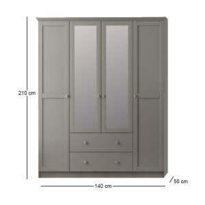 meg-GP055-0042,2-3 ΝΤΟΥΛΑΠΑ ΡΟΥΧΩΝ EMILY MEGAPAP ΤΕΤΡΑΦΥΛΛΗ ΜΕ ΚΑΘΡΕΠΤΗ ΚΑΙ ΣΥΡΤΑΡΙΑ ΧΡΩΜΑ ΑΝΘΡΑΚΙ 140X50X210ΕΚ.