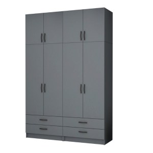 meg-GP100-0065,4-0 ΝΤΟΥΛΑΠΑ ΡΟΥΧΩΝ RICARDO MEGAPAP ΤΕΤΡΑΦΥΛΛΗ ΜΕ ΠΑΤΑΡΙ ΧΡΩΜΑ ΑΝΘΡΑΚΙ 160X51,8X240ΕΚ.